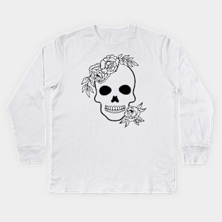 Floral skull Kids Long Sleeve T-Shirt